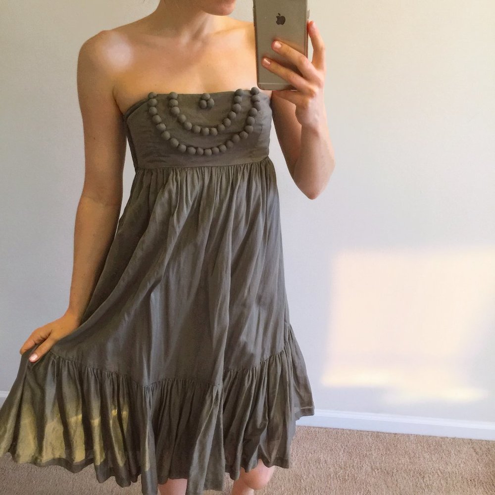 Gap Embellished Strapless Babydoll Dress for  Travel / Beach Day in Brown